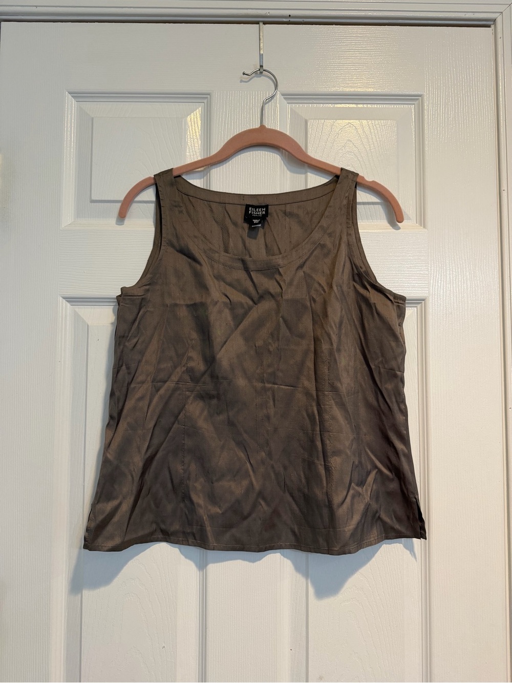 Eileen Fisher Sleeveless Scoop Neck Tank and Skirt in Taupe